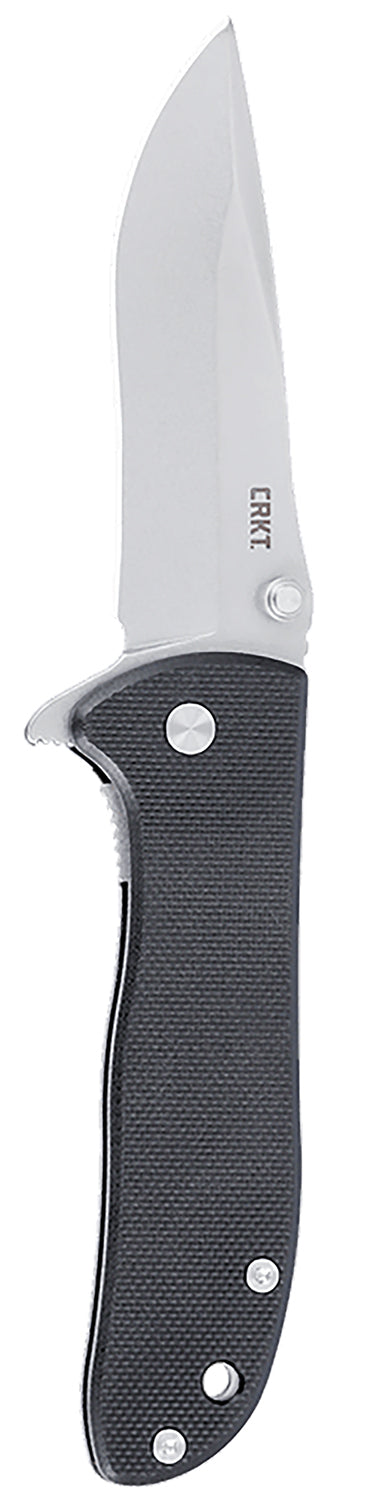 CRKT 6450D2 Drifter EDC 2.88" Folding Drop Point Plain Stonewashed D2 Steel Blade, Black Textured G10 Handle