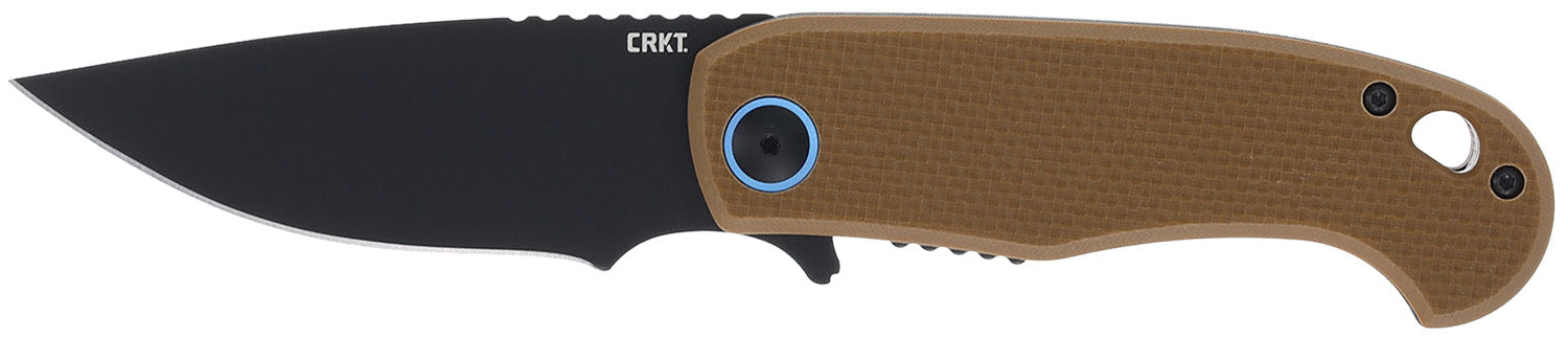 CRKT 7910 P.S.D. II 3.03" Folding Drop Point Plain Black EDP AUS-10 Blade, Coyote Tan Textured G10 Handle