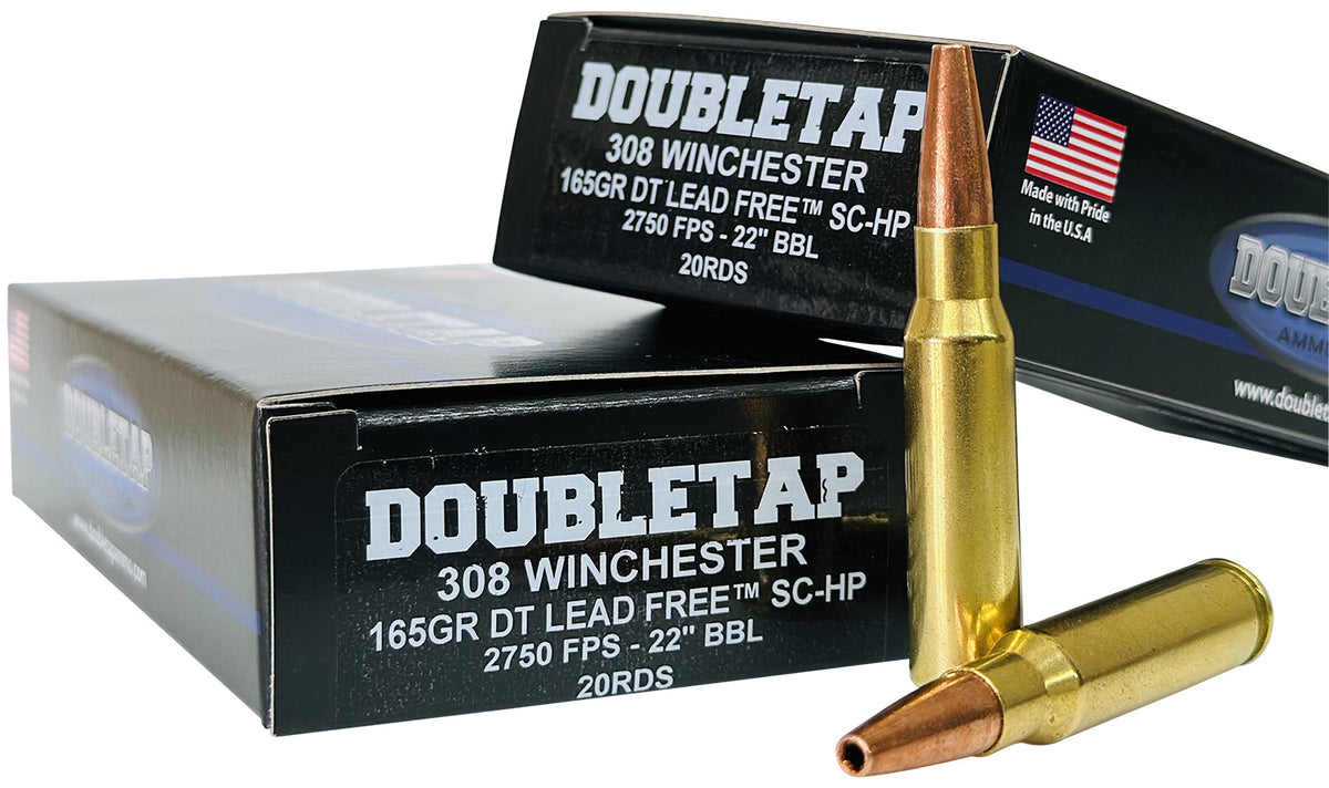 DoubleTap .308 Winchester 165gr Lead Free HP Ammo