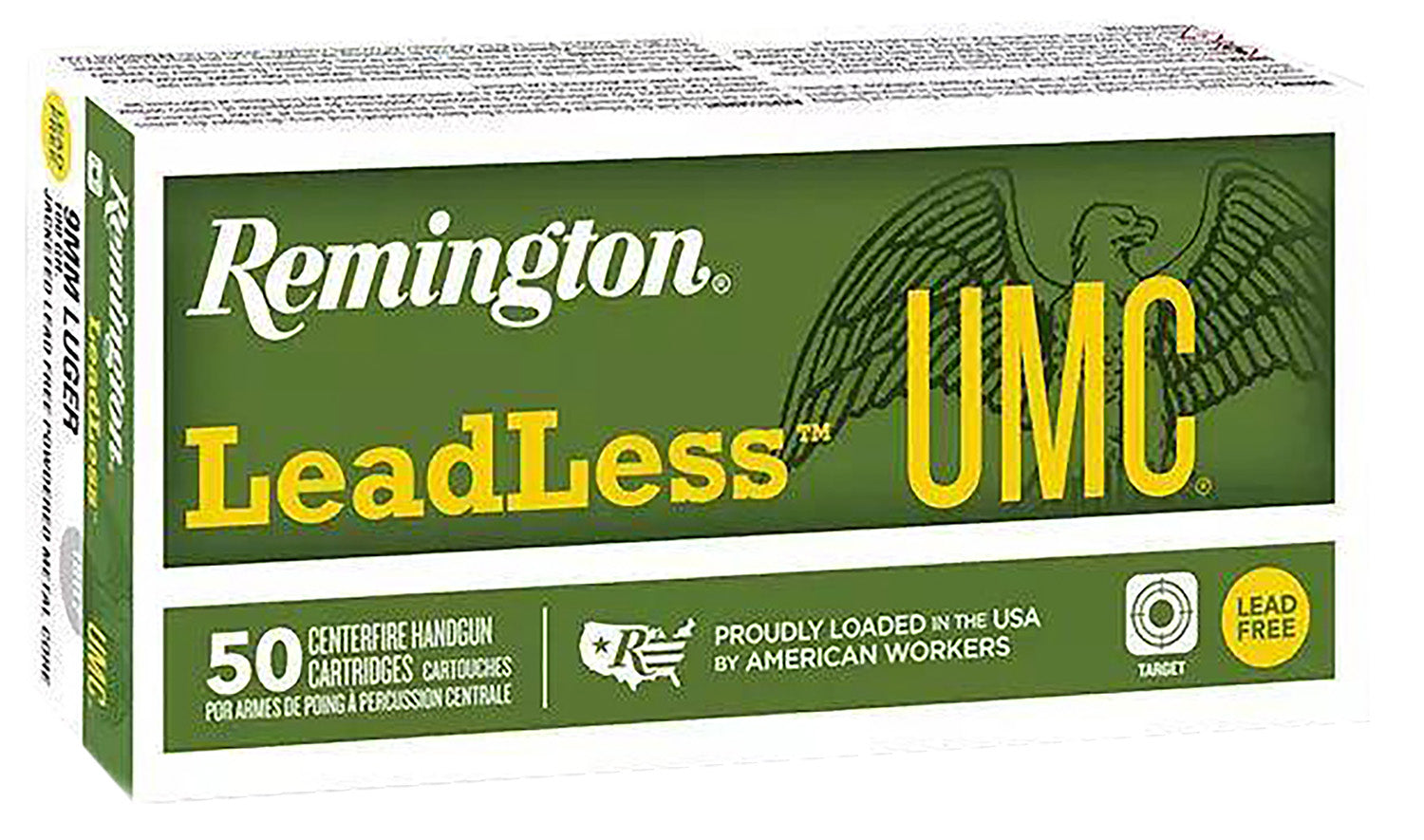 Remington 9mm Luger / Parabellum UMC Leadless 100gr Solid Ammo