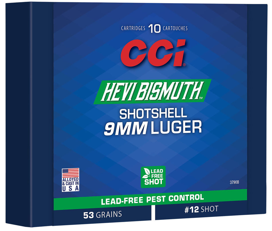 CCI 9mm Luger / Parabellum Pest Control HEVI-Bismuth #11 Shot Size 53gr Shot Shell Ammo