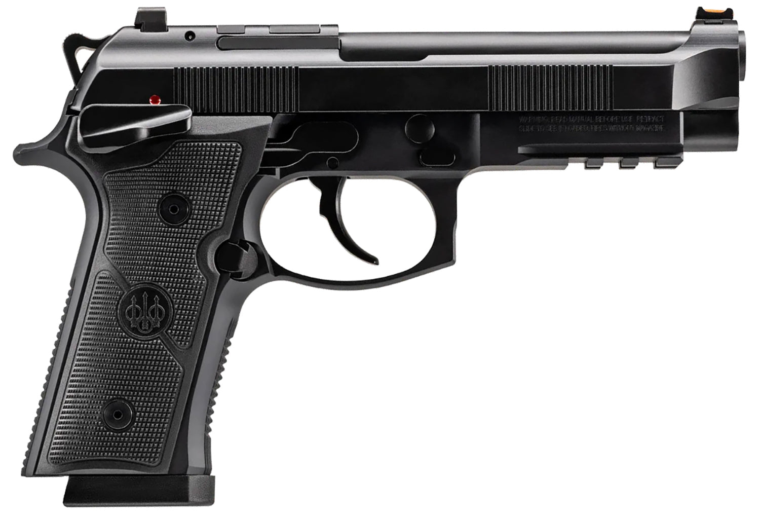 Beretta USA J92XFMSDA21 92GTS 9mm Luger 18+1 4.70" Black Inox Steel Barrel, Black Cerakote Optic Ready/Serrated Steel Slide + Aluminum Frame w/Beavertail & Picatinny Rail, Ambidextrous
