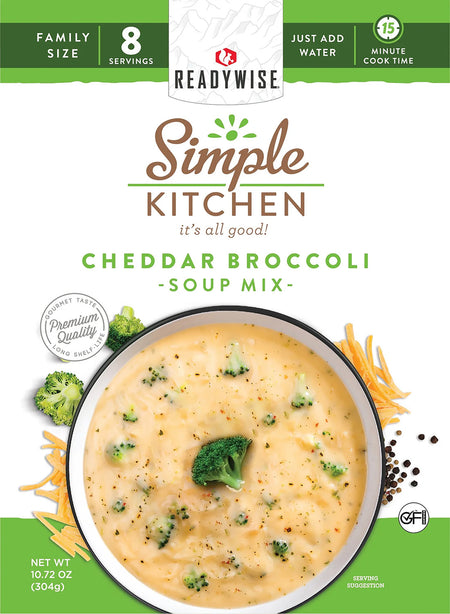 ReadyWise RWSK05060 Simple Kitchen Cheddar Broccoli Soup 8 Servings Per Pouch, 6 Per Case 850045543594