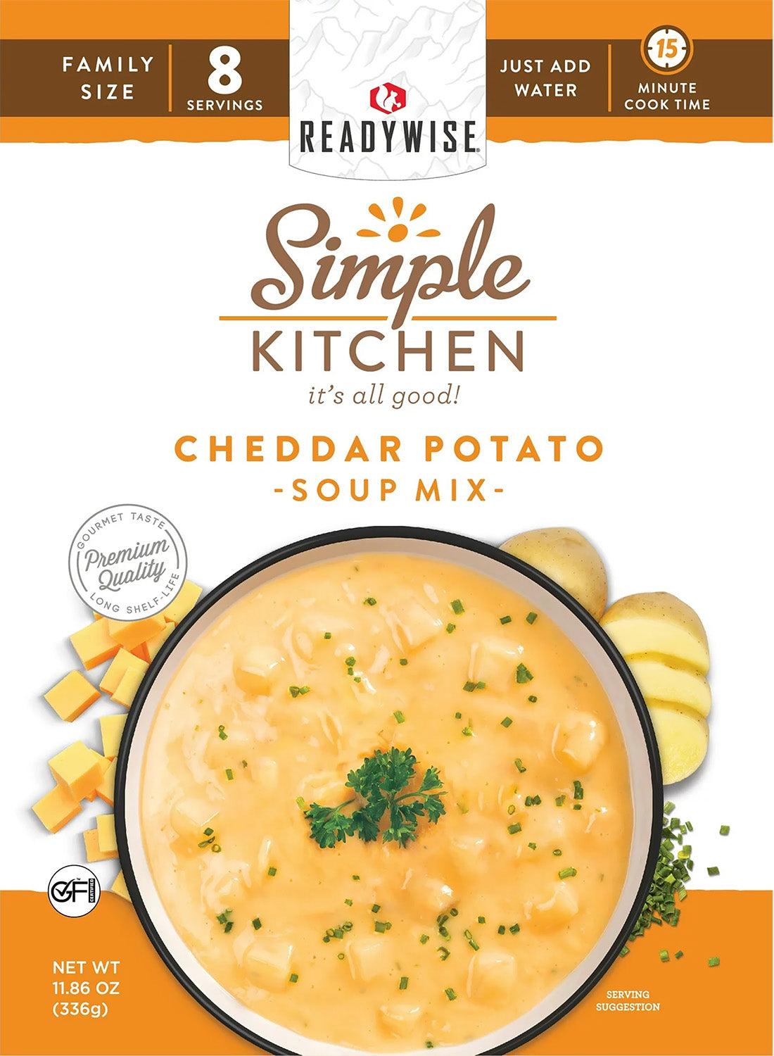 ReadyWise RWSK05061 Simple Kitchen Cheddar Potato Soup 8 Servings Per Pouch, 6 Per Case 850045543600