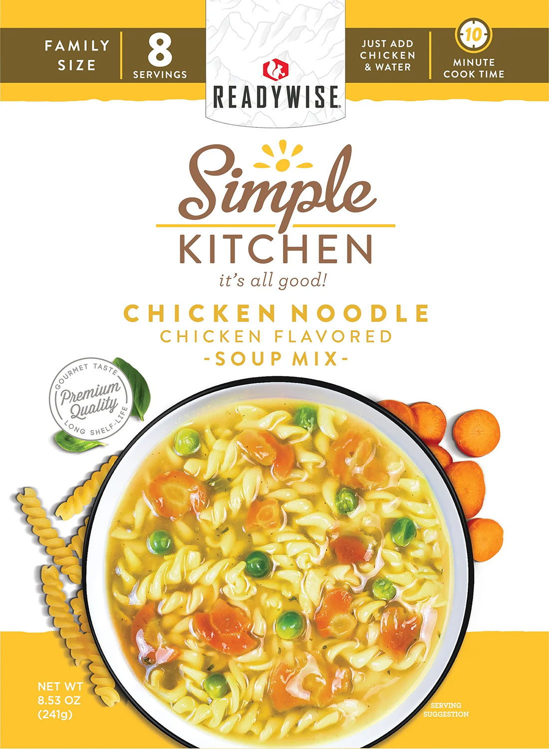 ReadyWise RWSK05062 Simple Kitchen Chicken Noodle Soup 8 Servings Per Pouch, 6 Per Case 850045543617