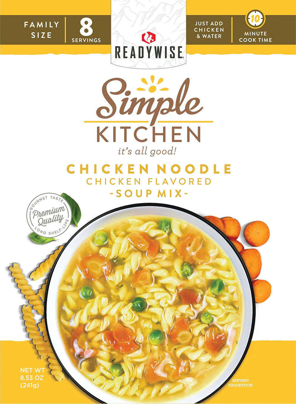ReadyWise RWSK05062 Simple Kitchen Chicken Noodle Soup 8 Servings Per Pouch, 6 Per Case 850045543617