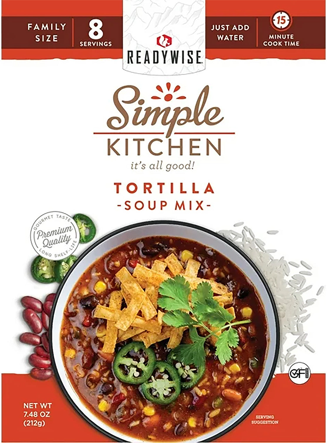 ReadyWise RWSK05063 Simple Kitchen Tortilla Soup 8 Servings Per Pouch, 6 Per Case 850045543624