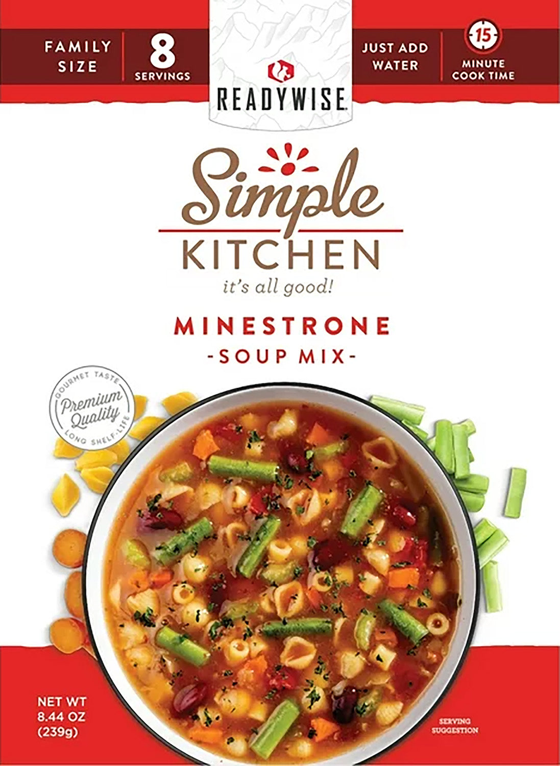 ReadyWise RWSK05065 Simple Kitchen Minestrone Soup 8 Servings Per Pouch, 6 Per Case 850045543648