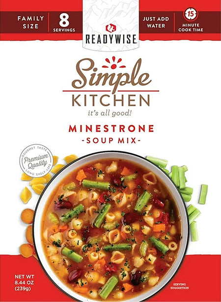 ReadyWise RWSK05065 Simple Kitchen Minestrone Soup 8 Servings Per Pouch, 6 Per Case 850045543648