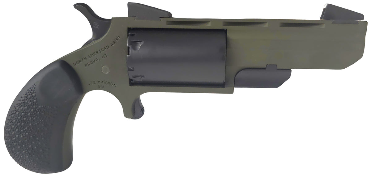 North American Arms NAATGHCB Green Huntsman Conversion 22 LR/22 Mag 5rd 2" Heavy Vent Rib Barrel, OD Green Cerakote Steel Frame, Matte Black Cylinder, Black Cobblestone Rubber Grip