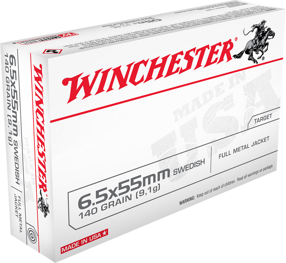 Winchester 6.5x55mm Swedish USA 140gr FMJ Ammo