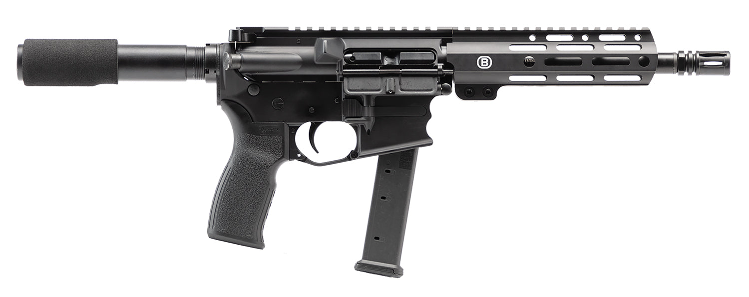 Bersa BAR9GL8BSC AR9 9mm Luger 27+1 8" Barrel, KAW Valley XL Compensator, Hard Coat Anodized Metal Finish, M-Lok Handguard, Magpul MOE+ Grip, Manual Safety