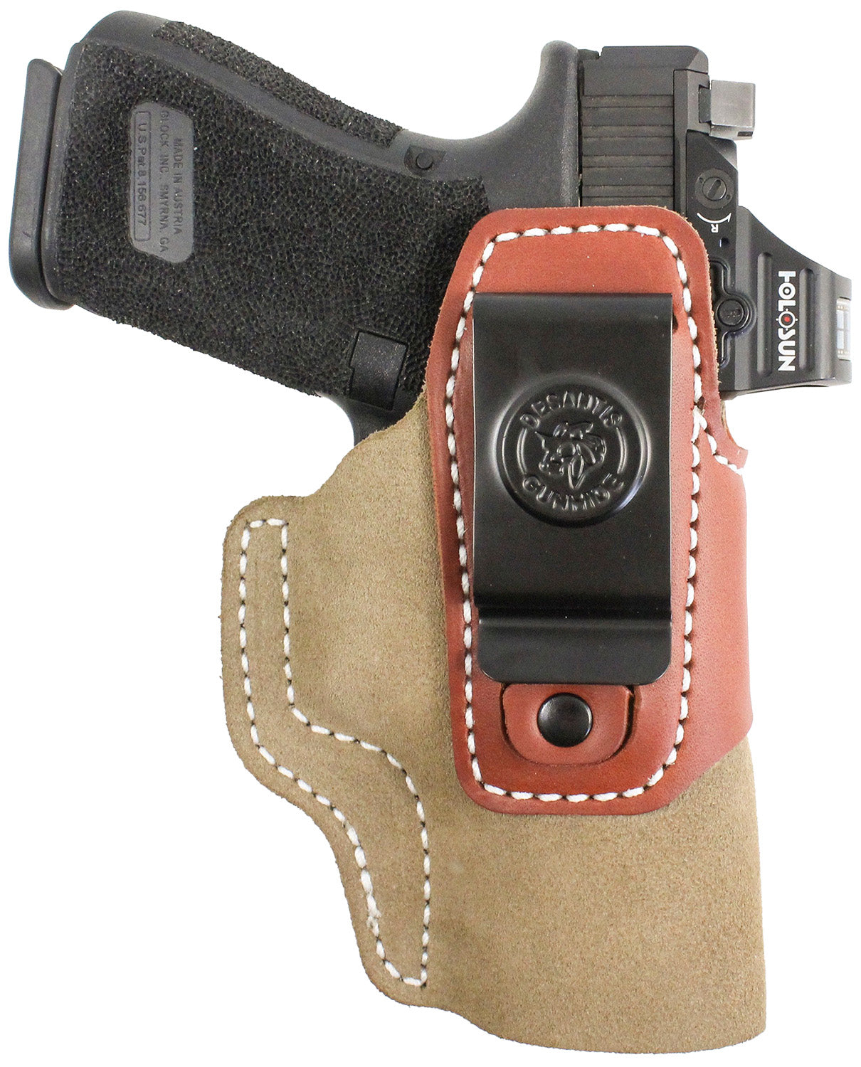 DeSantis Gunhide 215NJE1Z0 Transit IWB Natural Kydex/Leather Belt Clip Glock 26/27/33 Ambidextrous