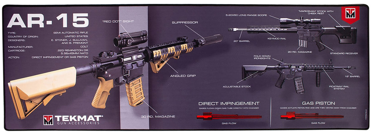 TekMat Door Mat, Weapons Platform, AR-15, 25"x42", Black TEK-42-AR15-WPD