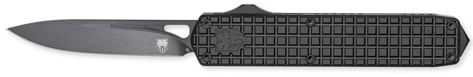 CobraTec Knives Mamba Large Plain Black TiCN D2 Steel Blade/4.75" Black Textured Aluminum Handle