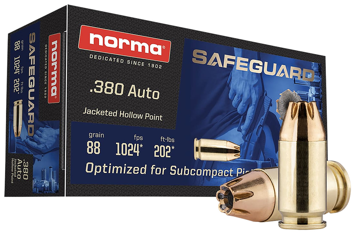 Norma 803807680 Safeguard Jacketed Hollow Point 88 Grain .380 ACP/Auto 1024 fps