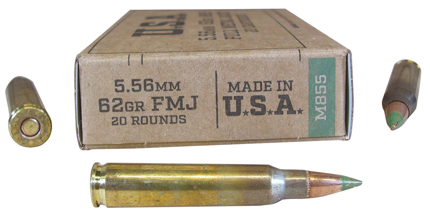 Winchester 5.56x45mm NATO M855 62gr FMJ Ammo