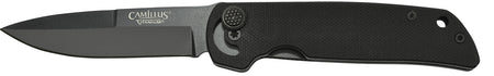 Camillus 19637 Cuda Mini 3" Folding Drop Point Plain Black Carbonitride Titanium AUS-8A SS Blade, Black Textured G10 Handle