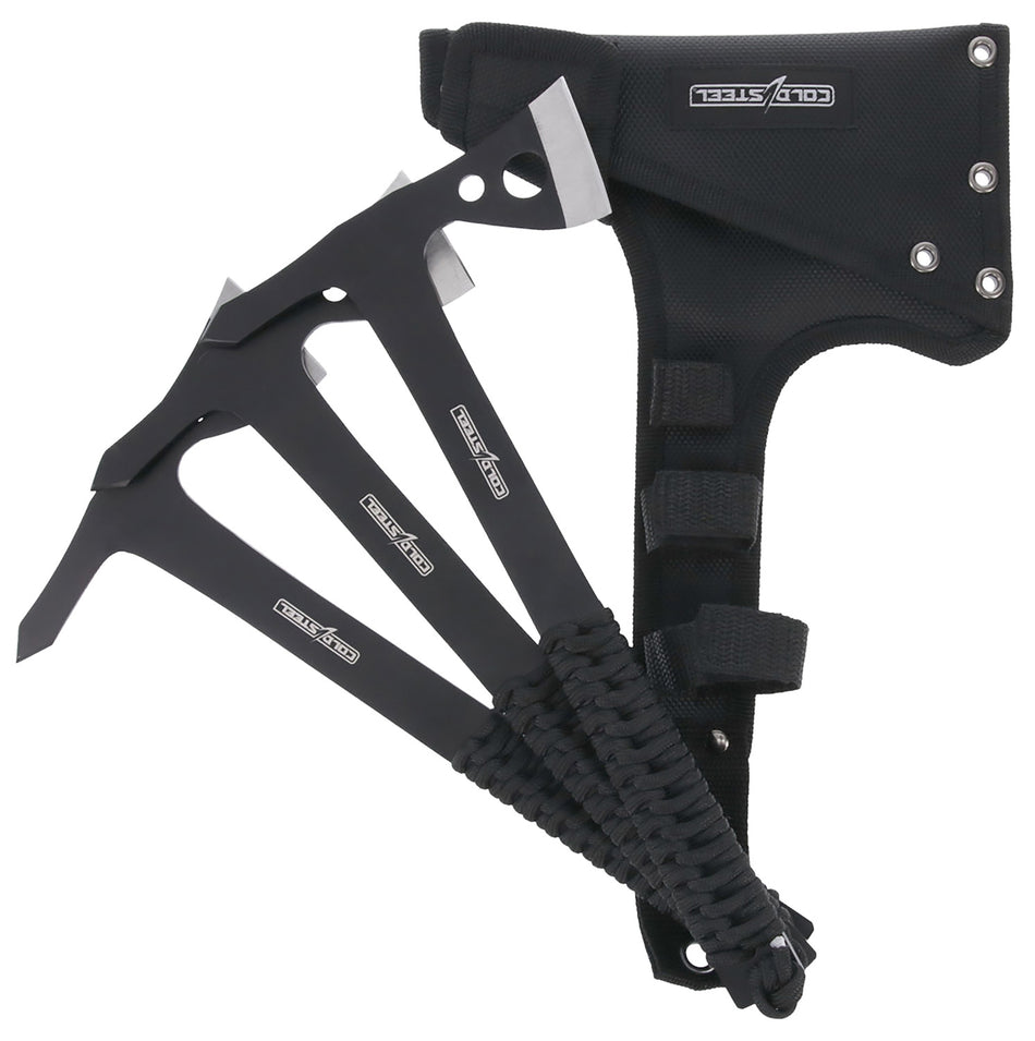 Cold Steel CSTH175AX3PK Throwing Axes 1.75" Black Oxide 420 Stainless Steel Blade Paracord Wrap Handle Set of 3