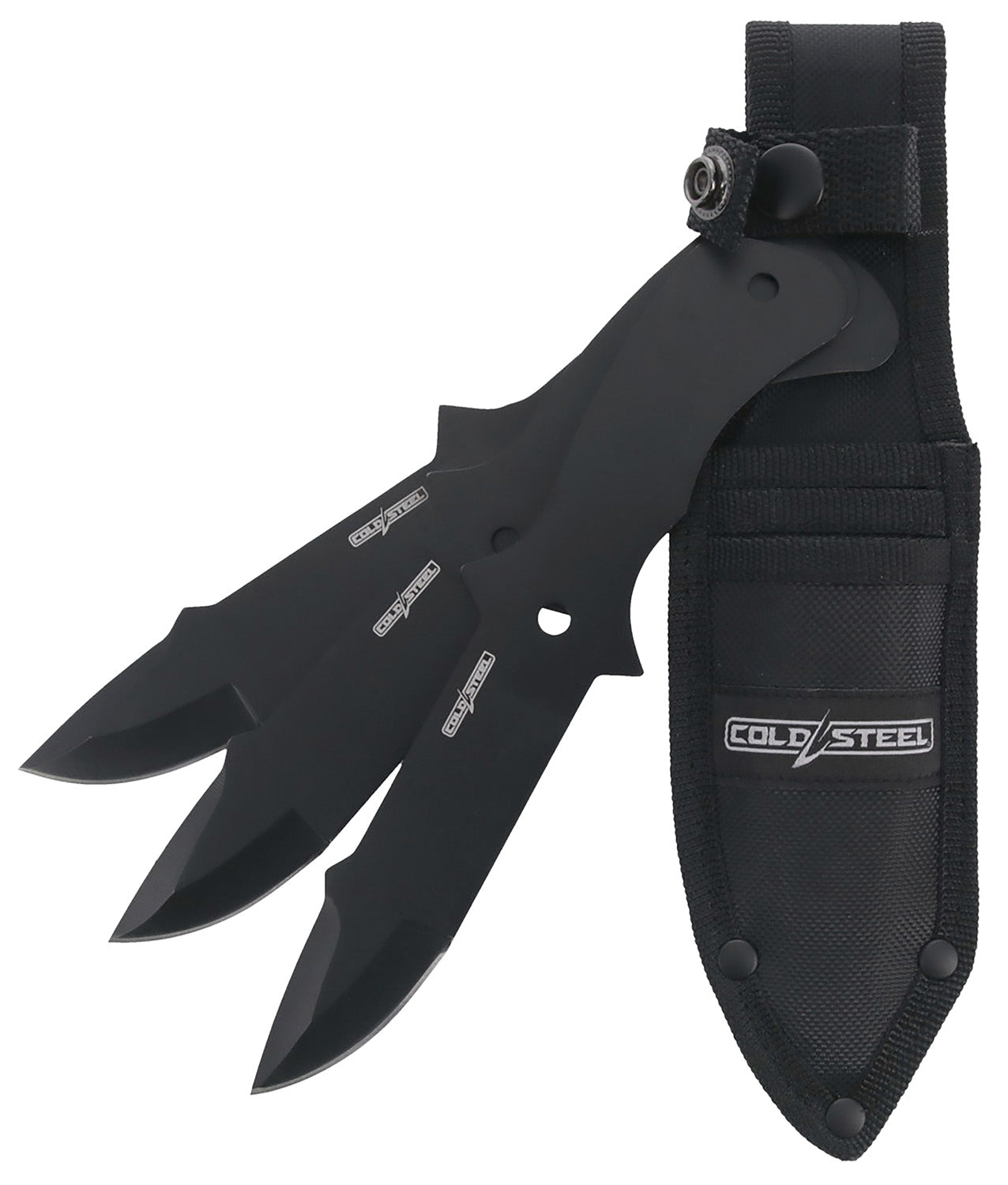 Cold Steel CSTH80KVC3PK Throwing Knives Set of 3 Fixed 8" Drop Point Plain Black Oxide 420 Stainless Steel Blade, Includes Sheath