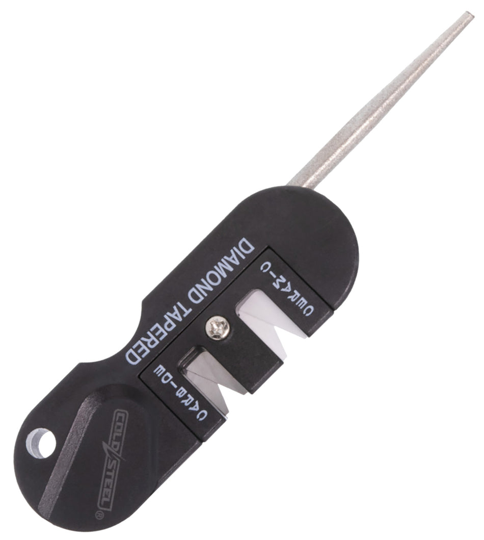 Cold Steel CSKS31SCDR 3-In-1 Knife Sharpener Black Carbide/Ceramic Sharpener, Coarse/Fine