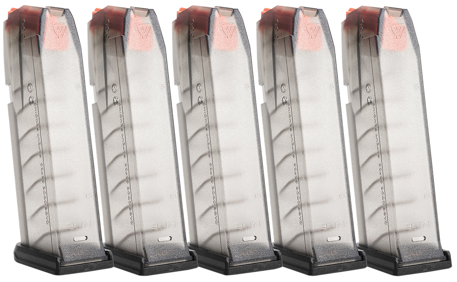 Strike Industries GMAG19X5 15rd Compatible w/ Glock 19/26 Gen3-5 Translucent Smoke 5 Pack