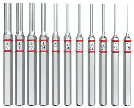 Real Avid AVAPKS Accu-Punch Standard Pin Punch Set Silver Steel Universal Firearm 11 Pieces