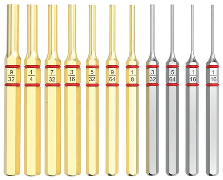 Real Avid AVAPKB Accu-Punch Pin Punch Set Brass/Steel Universal Firearm 11 Pieces