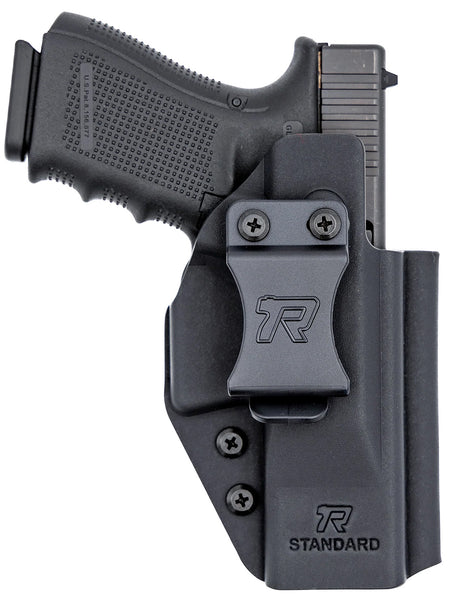 Rounded Gear RGUNVRSLSTNDRDBLK Universal Kydex IWB Black Kydex Belt Clip Fits Standard Sized Handguns Right Hand