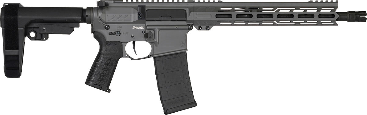 CMMG 30AB20FTNG Banshee MK4 300 Blackout 30+1 12.50" Black Nitride Medium Taper Threaded Barrel, EML 7" M-LOK Handguards, Tungsten Cerakote Aluminum Picatinny Rail Receiver, CMMG Zeroed Grips