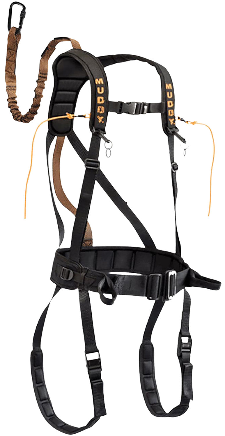 Muddy MUD-MSH400-XL The Safeguard Safety Harness Lightweight Padded Nylon, Max Waist 44", 230-300 lbs. Capacity, Cam Leg Buckles