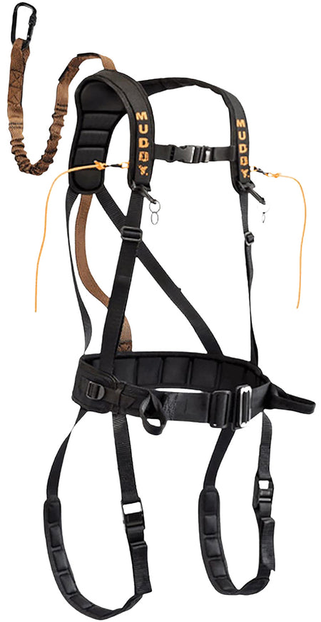 Muddy MUD-MSH400-XL The Safeguard Safety Harness Lightweight Padded Nylon, Max Waist 44", 230-300 lbs. Capacity, Cam Leg Buckles