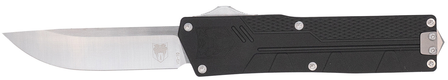 CobraTec Knives CTPRNEDGBLK Paragon Sports South Exclusive OTF Plain Satin VG-10 SS Blade Black Textured