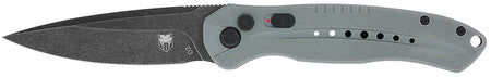 CobraTec Knives GRYDIABLOAUTO Diablo 3.50" Folding Black Stonewashed D2 Steel Blade, 4.75" Gray Textured G10 Scales Handle