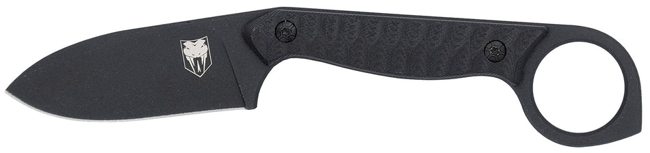CobraTec Knives CTWLTBLK Wolfteeth EDC 2.75" Folding Drop Point Plain Black 14C28N Steel Blade, 4.25" Black Textured G10 Scales Handle