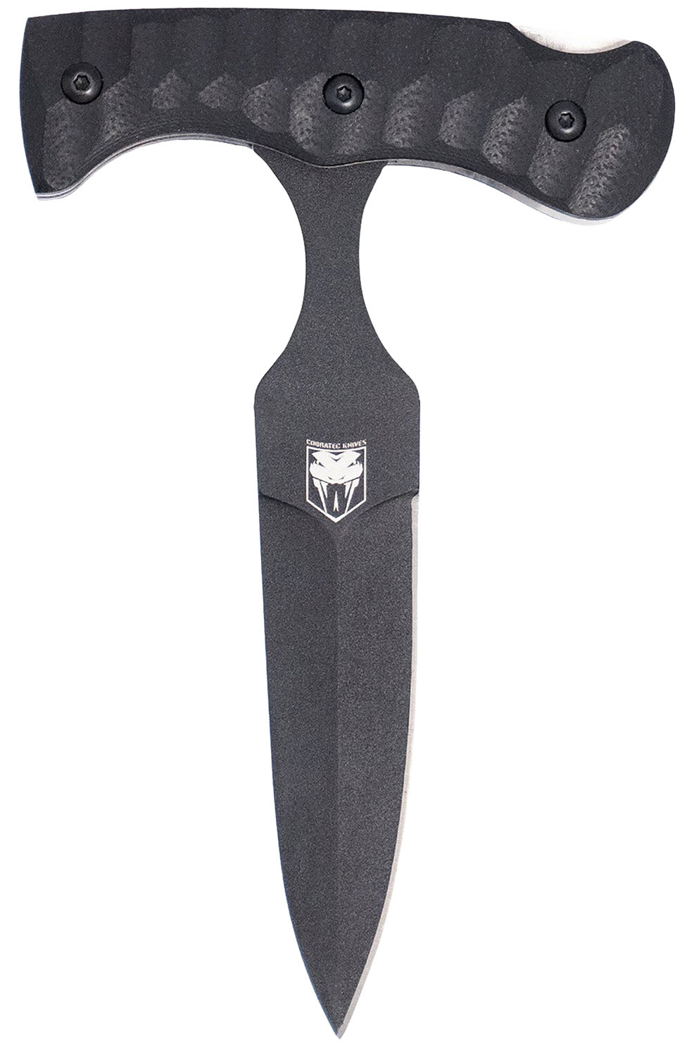 CobraTec Knives FG10PD Folding Push Dagger 2.88" Folding Dagger Plain Black D2 Steel Blade, 4.06" Black Textured G10 Scales Handle