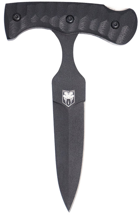 CobraTec Knives FG10PD Folding Push Dagger 2.88" Folding Dagger Plain Black D2 Steel Blade, 4.06" Black Textured G10 Scales Handle