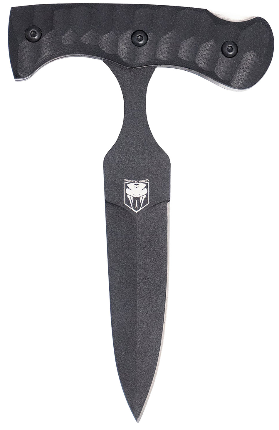 CobraTec Knives FG10PD Folding Push Dagger 2.88" Folding Dagger Plain Black D2 Steel Blade, 4.06" Black Textured G10 Scales Handle