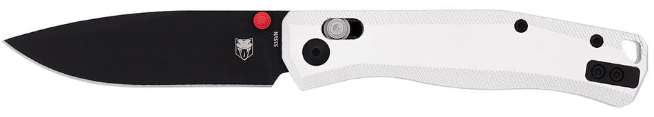CobraTec Knives CTRGTSIL Regent EDC 3.25" Flip Open Plain Black TiCN S35VN Blade, 4.25" Silver Aluminum Handle