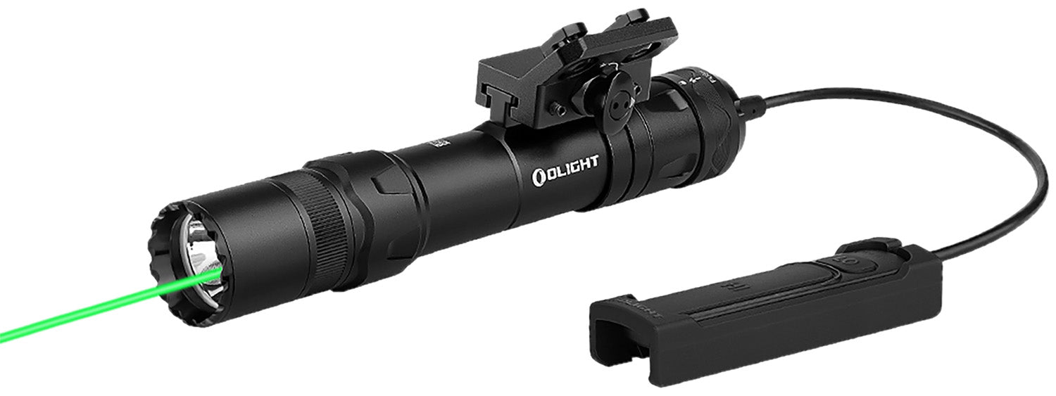 Olightstore Usa Inc ODINGLPBK Odin GL Black Anodized 300/550/1,500 Lumens White LED Green Laser