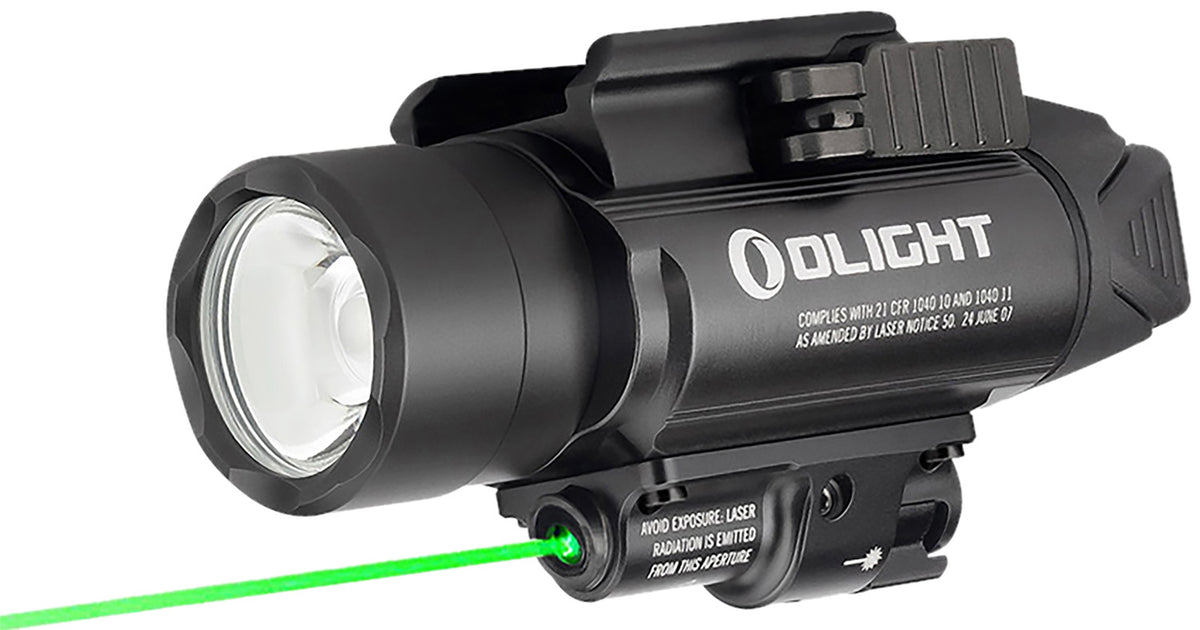 Olightstore Usa Inc BALDRPROBK1 Baldr Pro Black Anodized 300/500/1,350 Lumens White LED Green Laser