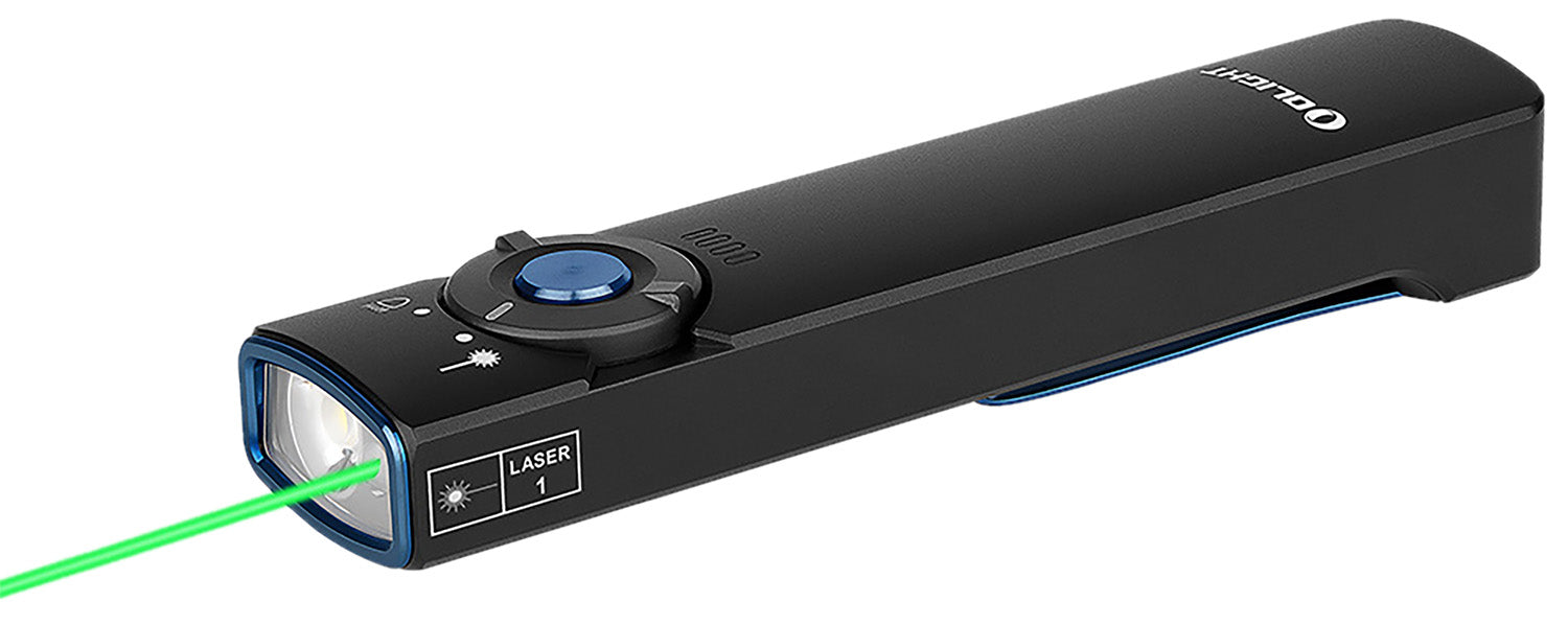 Olightstore Usa Inc ARKFELDBKCW Arkfeld Black Anodized 1/15/60/300/1,000 Lumens White LED Green Laser