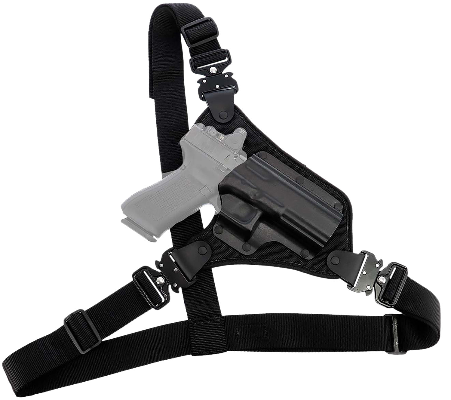 Galco HR872RB Chest Holster Fits chests to 58" Black Hybrid Kydex/Nylon Fits Glock 17Gen 3-5