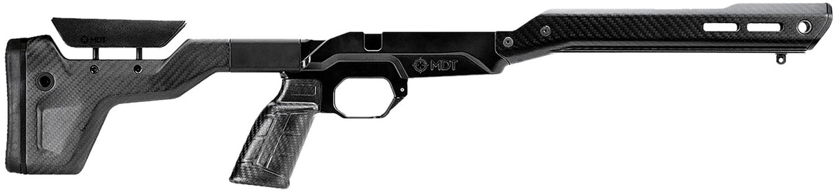 Mdt Sporting Goods Inc 107835BCF HNT26 Chassis System Black Carbon Fiber Fits Howa 1500 SA/ Weatherby Vanguard Compatible w/ AICS Mags Short Action ARCA