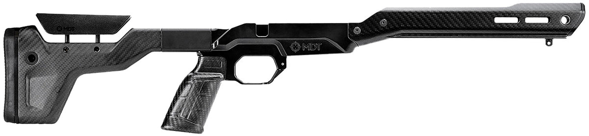 Mdt Sporting Goods Inc 107837BCF HNT26 Chassis System Black Carbon Fiber Fits Howa 1500 SA/ Weatherby Vanguard Compatible w/ AICS Mags Short Action Standard