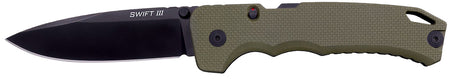 Cold Steel CSFL40AT Swift III EDC 4" Folding Plain Black PVD CPM M4 Steel Blade, OD Green Textured G10 Handle, Presentation Box