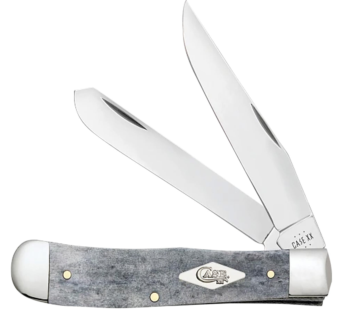 Case 34201 CopperLock 2 Folding Clip Point/Spey Plain Mirror Polished Tru-Sharp SS Blade, Smooth Gray Bone Handle