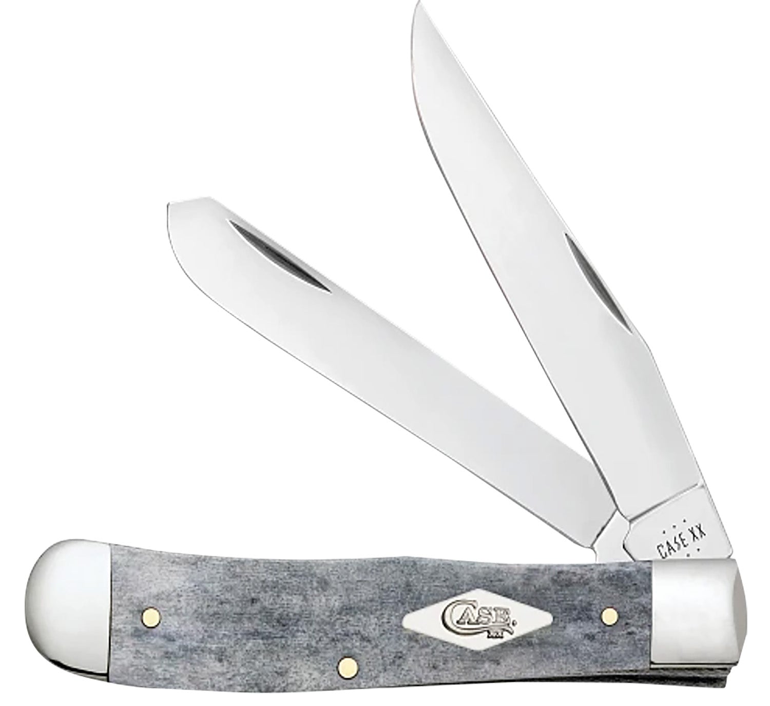 Case 34201 CopperLock 2 Folding Clip Point/Spey Plain Mirror Polished Tru-Sharp SS Blade, Smooth Gray Bone Handle