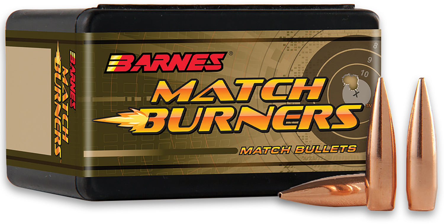 Barnes Bullets 32050 Match Burners 22Cal 77gr Match Burners Boat Tail 100 Per Box/10 Case