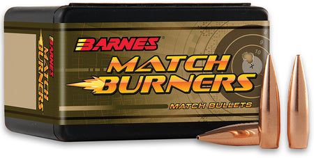 Barnes Bullets 32050 Match Burners 22Cal 77gr Match Burners Boat Tail 100 Per Box/10 Case